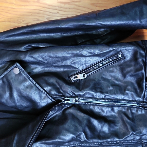 Faux leather biker jacket. - Picture 3 of 8